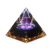 Orgonit pyramida 5x5 cm Ametyst kulička + Obsidián kameny #OR109