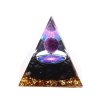 Orgonit pyramida 5x5 cm Ametyst kulička + Obsidián kameny #OR109