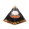 Orgonit pyramida 5x5 cm Opalit kulička + Obsidián kameny #OR110