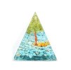 Orgonit pyramida 5x5 cm Howlit Tyrkenit kameny + strom Olivín #OR113