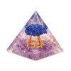 Orgonite pyramid 5x5 cm Amethyst stones + Lapis Lazuli tree #OR114