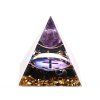 Orgonit pyramida Střelec 5x5 cm Obsidián + Ametyst kulička #OR119