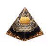 Piramida orgonitowa 5x5 cm Obsydian kamienie + kulka tygrysie oko #OR122