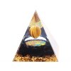 Orgonit pyramida 6x6 cm Obsidián kameny + Tygří oko kulička #OR124