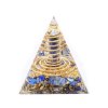 Orgonit pyramida 6x6 cm Lapis Lazuli + spirála a špice Sodalit #OR125