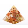 Orgonit pyramida 3x3 cm Karneol kameny + spirála #OR126