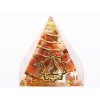 Piramida orgonitowa 3x3 cm Kamienie agatowe czerwone + spirala #OR126