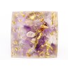 Piramida orgonitowa 3x3 cm Kamienie ametystowe + spirala #OR127