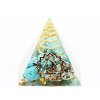 Orgonit pyramida 3x3 cm Howlit Tyrkenit + spirála #OR128