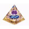 Orgonit pyramida Vodnář 6x6 cm Ametyst kameny + kulička #OR161