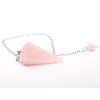 Pendulum Rose quartz pyramid 40 mm with chain #ZB247