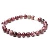 Náramek Turmalín červený - Rubelit - 6 mm #161 - z přírodních kamenů