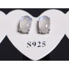 Náušnice Měsíční kámen ovál 5x7 mm se stříbrem #102 S925