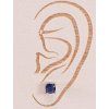 Sapphire earrings 4 mm with silver #107 S925