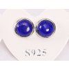 Náušnice Lapis Lazuli kameň 6 mm so striebrom #113 S925