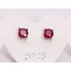 Ruby earrings 4 mm with silver #114 S925