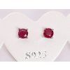Ruby earrings 4 mm with silver #114 S925