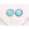 Náušnice Larimar 6 mm kameň so striebrom #122 S925