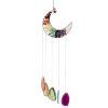 Moon wind chime with stones and agate slices #577