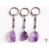 Přívěsek na klíče kámen Ametyst Brazílie #122 - klíčenka