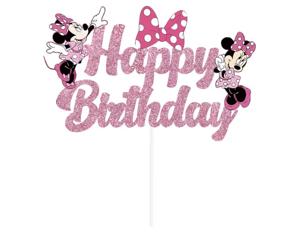 Narozeninová dekorace na dort a muffiny Minnie Mouse