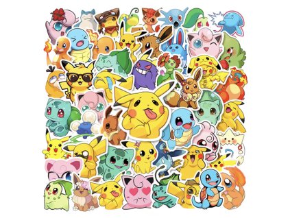 Kreativní samolepky inspirované Pokémon - 50 ks