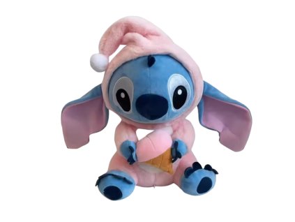 Stitch plyšový kamarád s růžovou kapucí a zmrzlinou