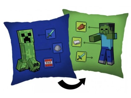 Dětský polštářek Minecraft modrozelený