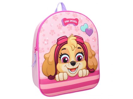 3D školní batoh Tlapková Patrola růžový Sky