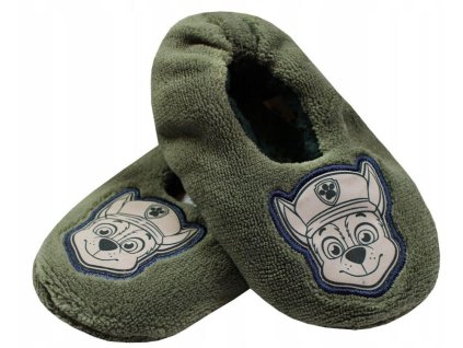 Tmavě zelené bačkory s protiskluzem Tlapková Patrola