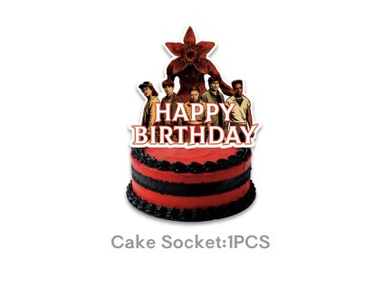 Narozeninová dekorace na dort a muffiny Stranger Things