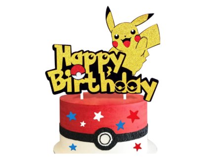 Narozeninová dekorace na dort a muffiny s motivem Pokémon
