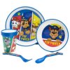 5dílná plastová jídelní souprava Tlapková Patrola