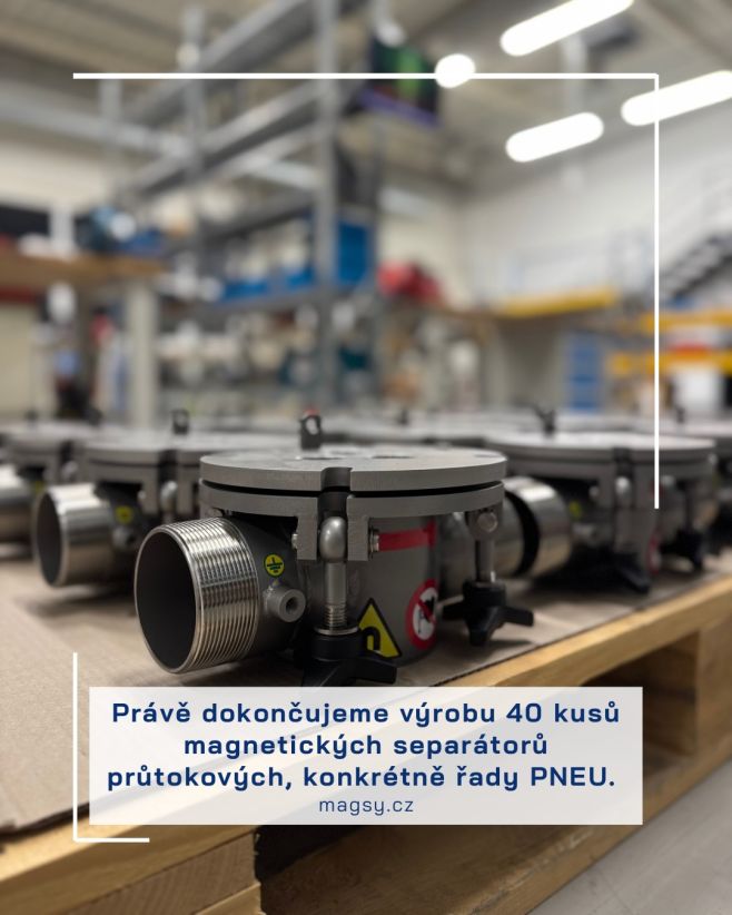 Právě dokončujeme výrobu 40 kusů magnetických separátorů průtokových, konkrétně řady PNEU. 💪🏽 #magsy🧲 #magsy #magneticke...