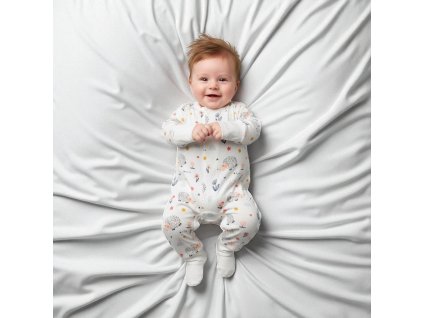 Detské rastúce bambusové pyžamo s magnetickým zapínaním – ježko v lese