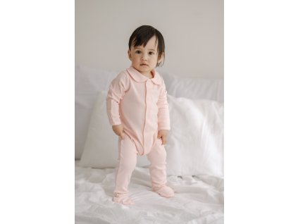 Pink Baby Sleepsuit with Hidden Magnetic Fasteners – 100% Cotton