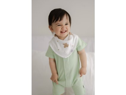 Reversible Bamboo Bib – Bear Design with Magnetic Closure