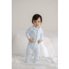 Blauer Baby-Schlafanzug mit verstecktem Magnetverschluss – 100 % Baumwolle