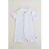 White Summer Romper with Short Sleeves and Magnetic Closure