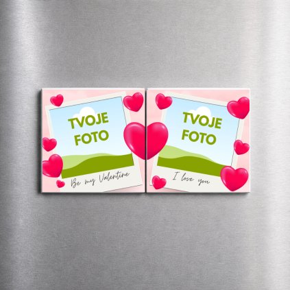 Valentýnské fotomagnetky z vlastních fotek SRDCE (2 ks)