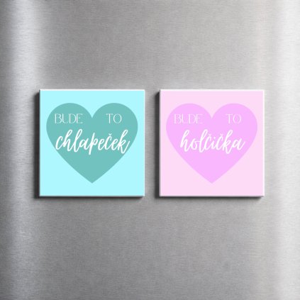 Magnetka k oznámení pohlaví miminka 5×5 cm