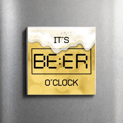Magnetka s nápisem „It’s BEER O’Clock“ 5×5 cm