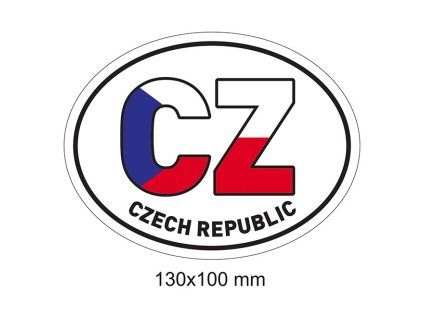 Samolepka CZ v barvě vlajky
