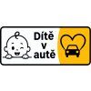 Dítě v autě obdélník srdce