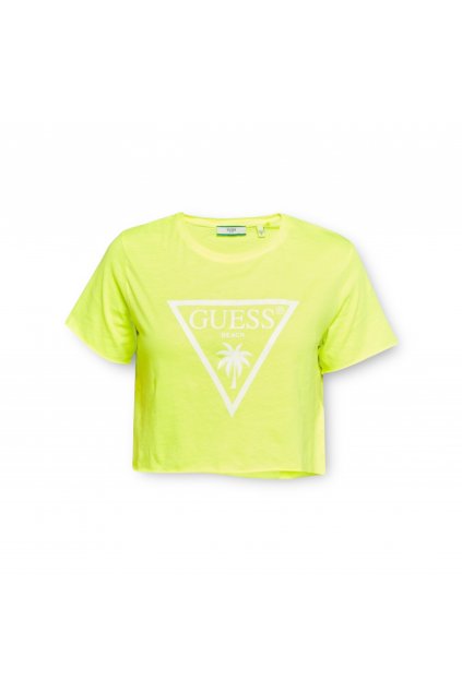 Guess Ženy Cropped Shirt Žlutá E02I01 JA911