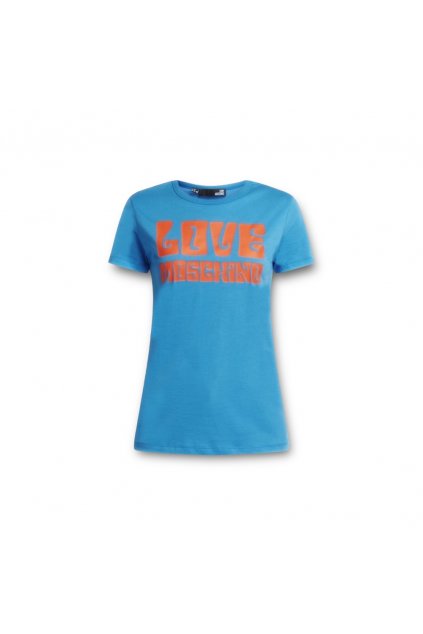 Love Moschino Ženy Tričko Azure Blue Modrá W4F732FM3876