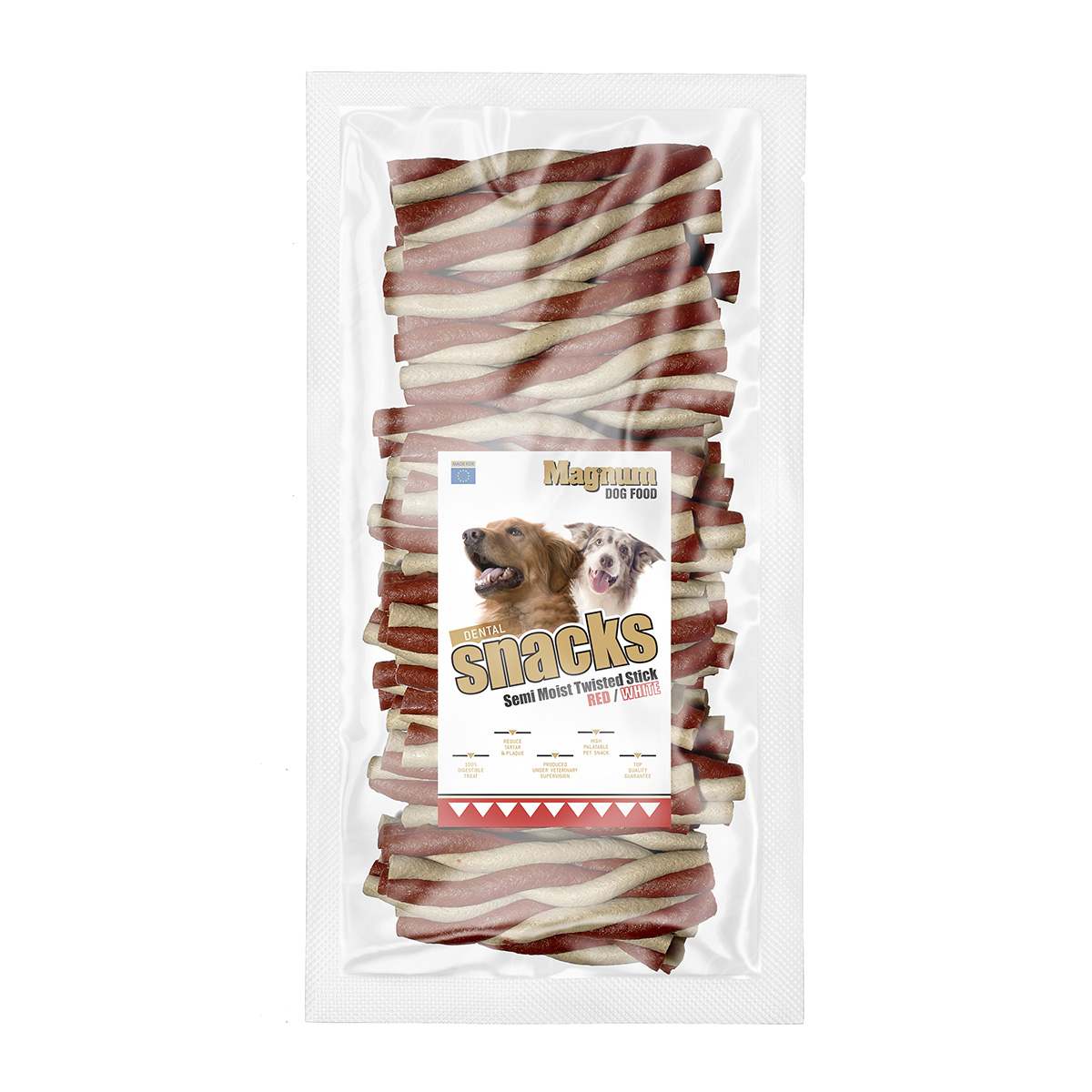 Magnum Semi Moist Twisted Stick Red/White 50 ks