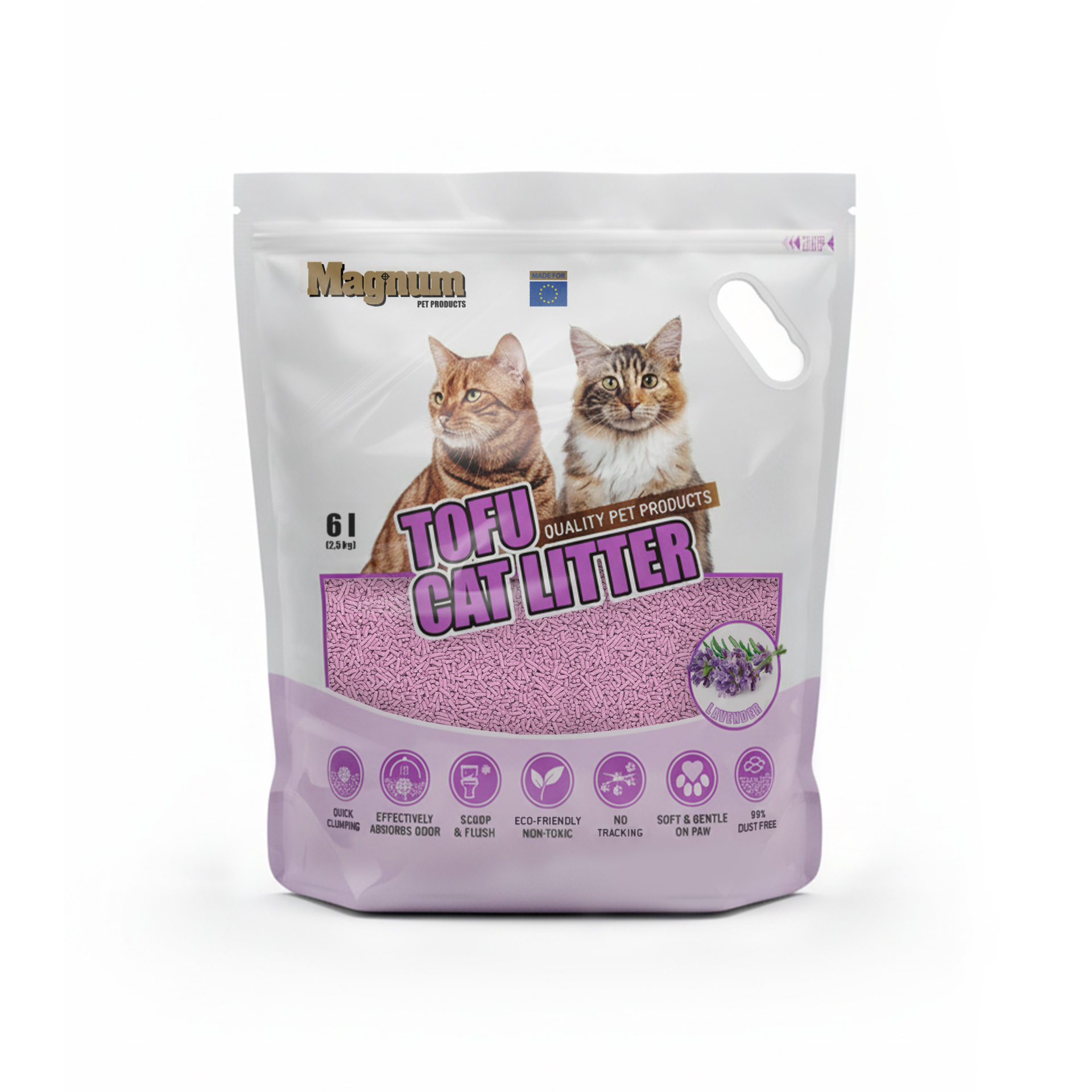 Magnum TOFU cat litter LAVENDER Balení: 2,5 kg