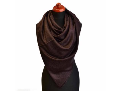 Maxi kašmírová šála - tmavě hnědá