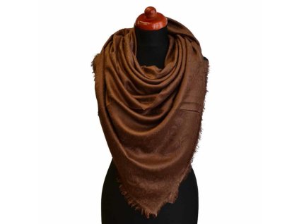 Maxi kašmírová šála - hnědá
